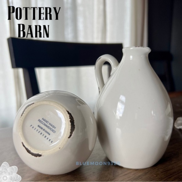 POTTERY BARN White Oil and Vinegar Set - Picture 5 of 5